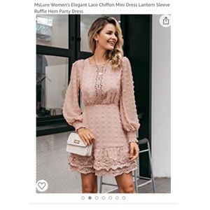 Lace Chiffon Mini Dress